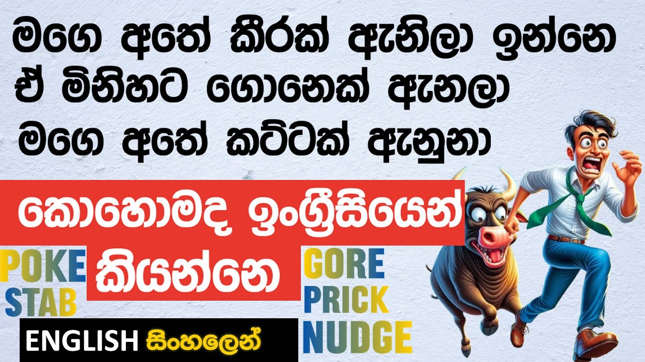 ලංකාවෙ 99% මේ අදහස් හරියටම ඉංග්‍රීසියෙන් කියන විදිය දන්නෙ නෑ Spoken English