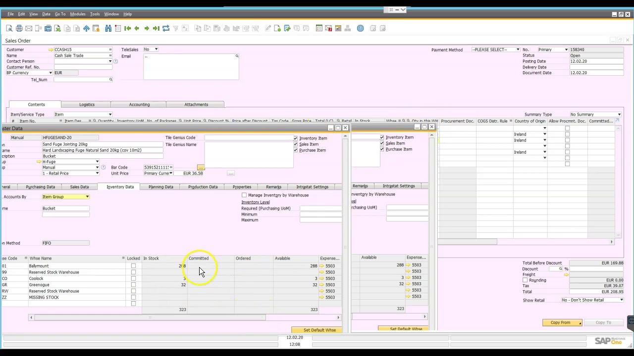 SAP B1 Stock in Sepcific Warehouse - YouTube