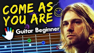 Come As You Are Guitar Lessons for Beginners Nirvana Tutorial | Easy Chords + Lyrics + Backing Track