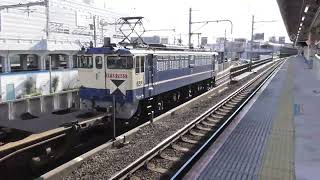 75レ EF65-2085+コキ20B JR常磐線南千住駅通過