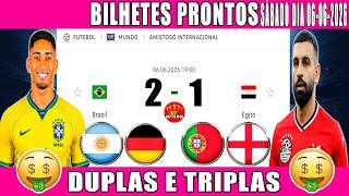 PALPITES DE FUTEBOL PRA HOJE DIA 06 06 2026   SÁBADO