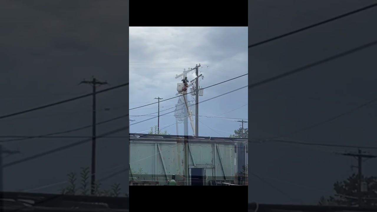 Utility Pole Spontaneously Caught Fire Causing Power Outage at Work!