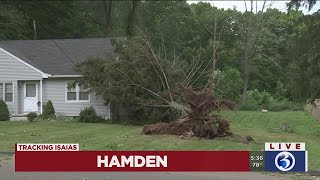 VIDEO: Crews in Hamden working to clean up downed trees and wires