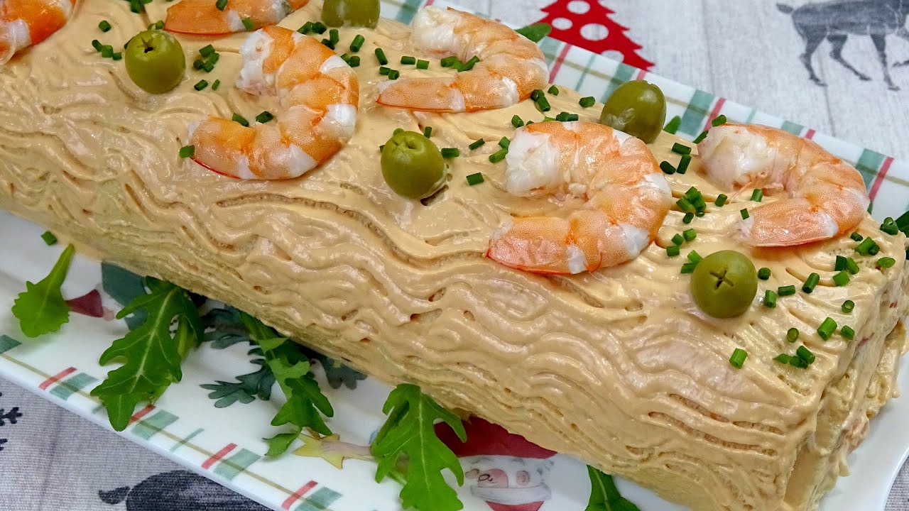 TRONCO SALADO DE MARISCO, con pan de molde🎄Especial Receta de NAVIDAD