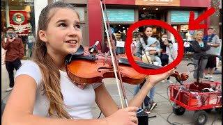 Video thumbnail of "1-year-old BABY and Mom JOIN STREET PERFORMANCE | My Heart Will Go On - Titanic - Karolina Protsenko"