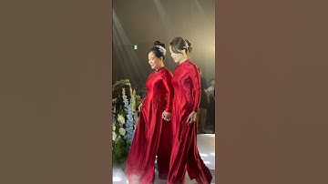 Áo dài đôi sui gia thiết kế riêng cho mẹ Linh và mẹ Thuý #latbridal #aodai #ntklananhle