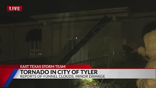 Funnel clouds, minor damage reported in Tyler following storms
