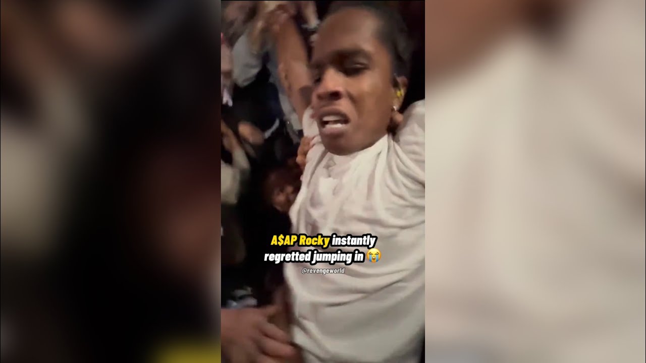A$AP Rocky instantly regretted jumping in the crowd 🤣