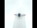 Montana Yogo Sapphire Uniquely Faceted Diamond Halo Ring 18K White Gold