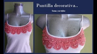 Puntilla decorativa a crochet #normaysustejidos #orillacrochet -