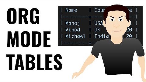 Org Mode - Let us start using tables
