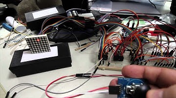 Playing with an 8x8 LED matrix and a thumb joystick