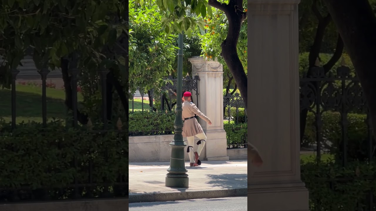 Evzone marching in front of the Greek Presidential Palace 