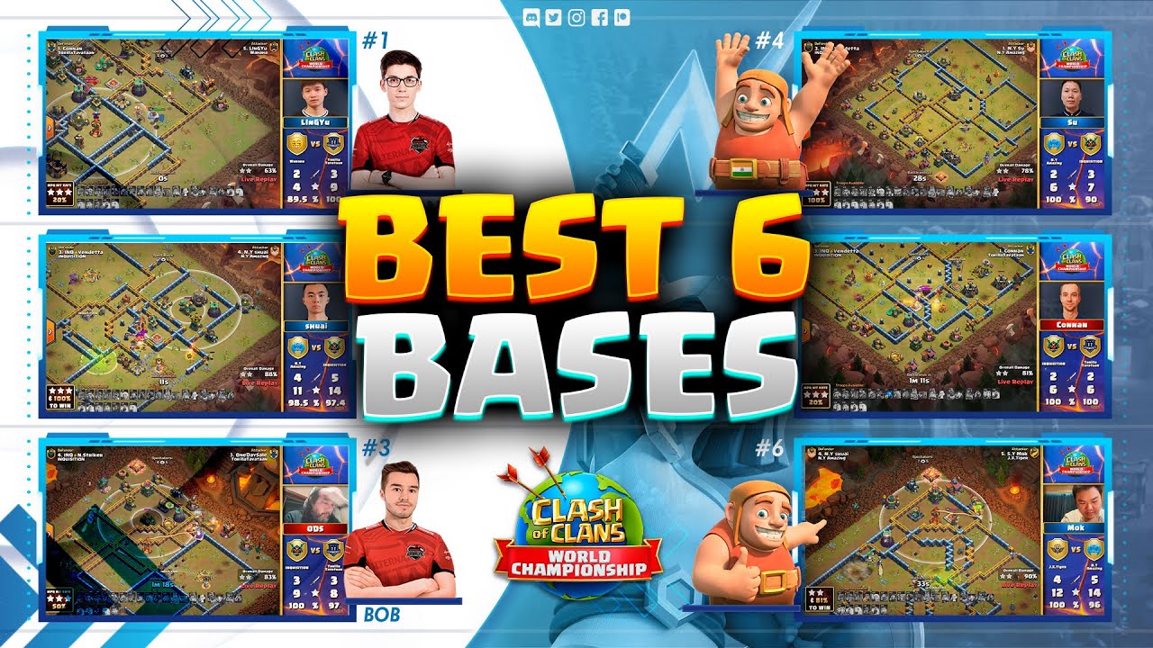 BEST 6 BLUEPRINT BASES FROM CLASH WORLDS AUGUST QUALIFIER + LINK