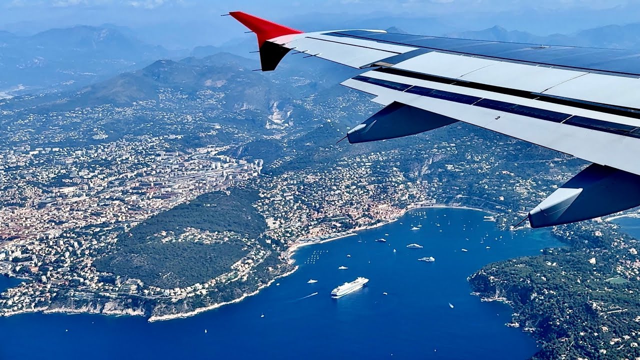 Nice take off along Promenade des Anglais and Monte Carlo - YouTube