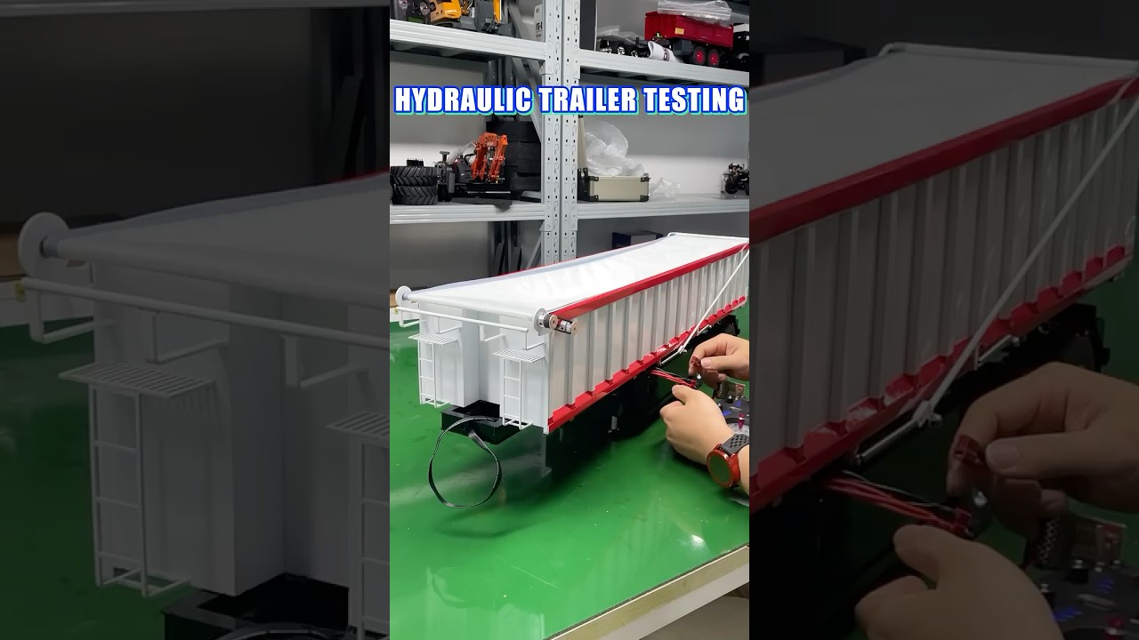 The 3-Axle Dump Trailer, Custom-Painted in Red and White 