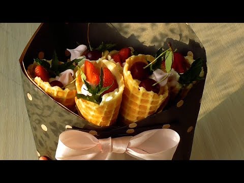 ВАФЕЛЬНЫЕ РОЖКИ С КРЕМОМ!!!КРАСИВО И ПРАЗДНИЧНО!***