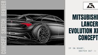 Mitsubishi Lancer Evolution Xi Concept 5 - Concept Car Sketchrender汽車概念速寫
