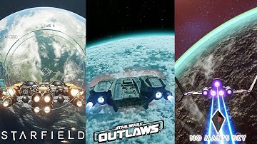 Landing on a Planet - Star Wars: Outlaws VS Starfield VS No Man