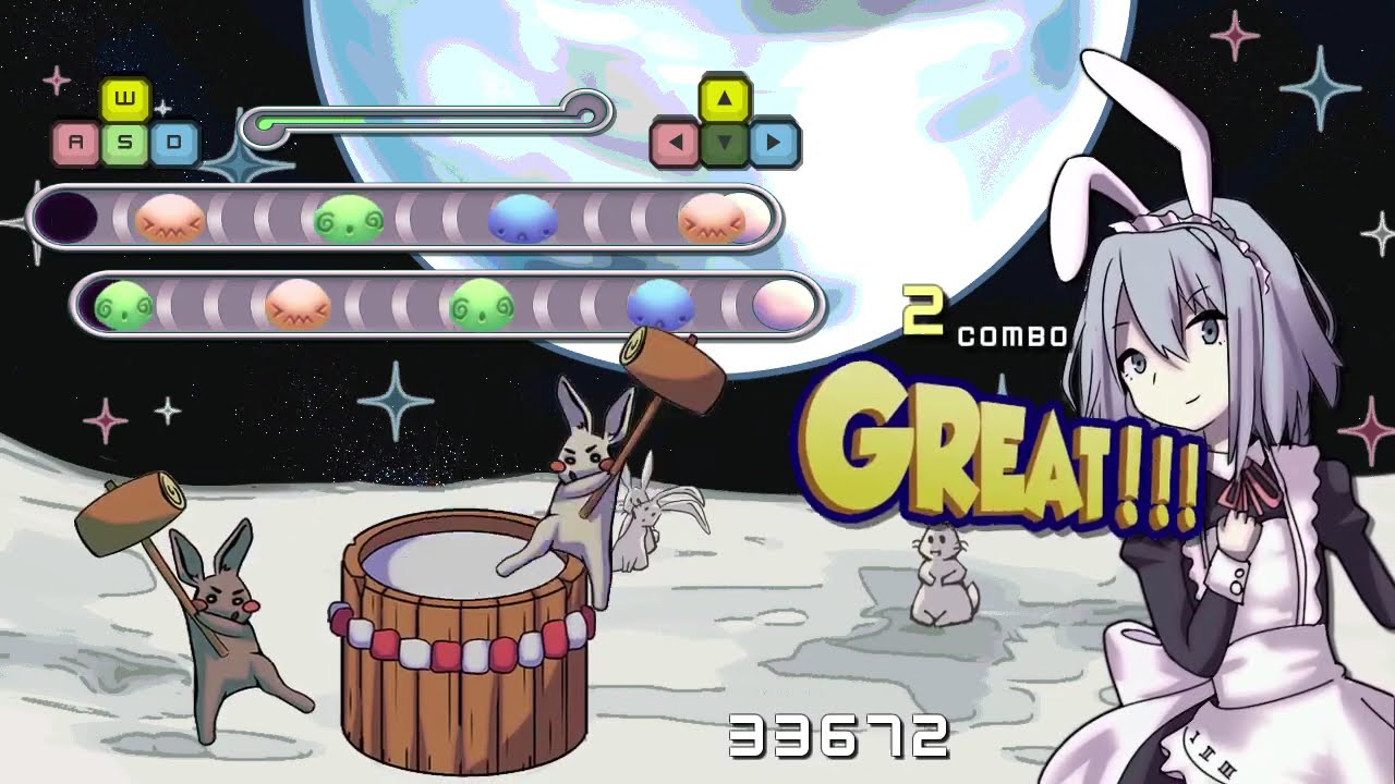 東方餅搗月歌 (Touhou Mochitsuki Ruka): Bash Bash Mochi Revolution Easy