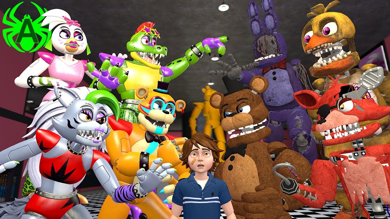 Gregory and Glamrocks meets the Old Animatronics (Part 9) | FNAF Security Breach animation - YouTube