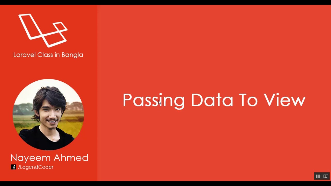 08. How to pass data to view in Laravel - in Bangla - YouTube