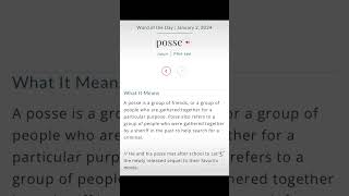 Posse | Word of the Day | Jan. 2 | Webster’s Dictionary