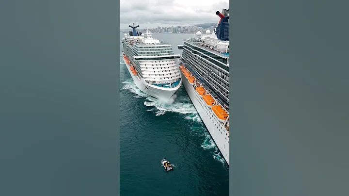 Two Cruise Ships Collide while After Losing Control! #viral #shorts