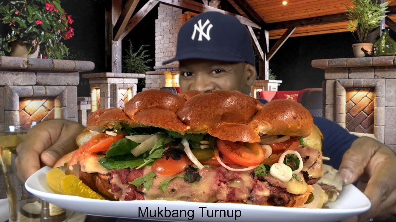 Big Ass Sandwich Pastrami Melt Mukbang - YouTube