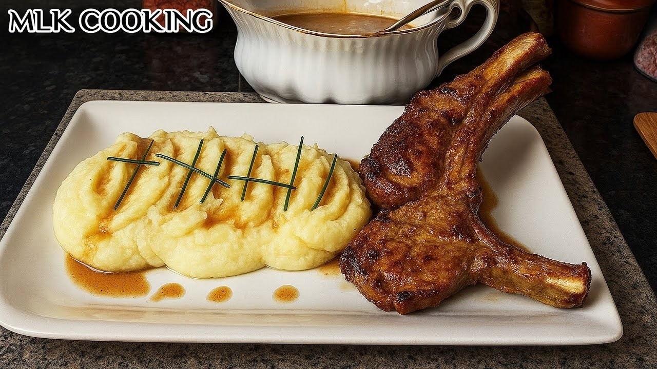 Tender Lamb Chops & Creamy Mash Potato (Complete with a rich gravy!) | بطاطس مهروسة وشرائح لحم ضأن