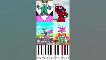 Sprunki vs Squid game part 2 (Complete Edition) #sprunki @(TrendingAnimated) - Octave Piano Tutorial