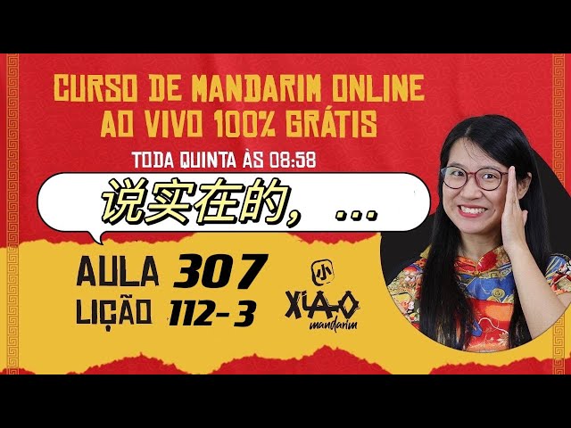 Aula 307 - Curso de mandarim GRÁTIS do zero ao avançado (Lição 112-3). 说实在的，……