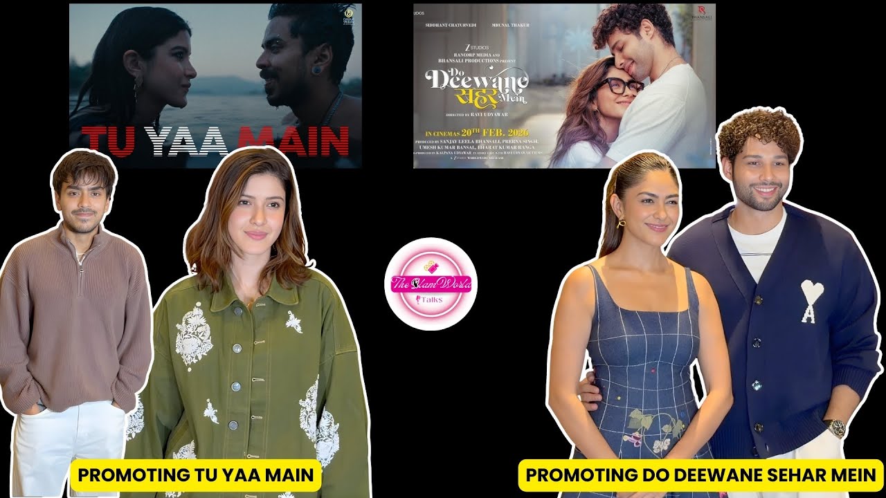 Mrunal Thakur & Siddhant Chaturvedi and Shanaya Kapoor & Adarsh Gourav Spotted Promoting Their Films