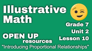 😉 7th Grade, Unit 2, Lesson 10 "Introducing Graphs of Proportional Relationships" Open Up Resources