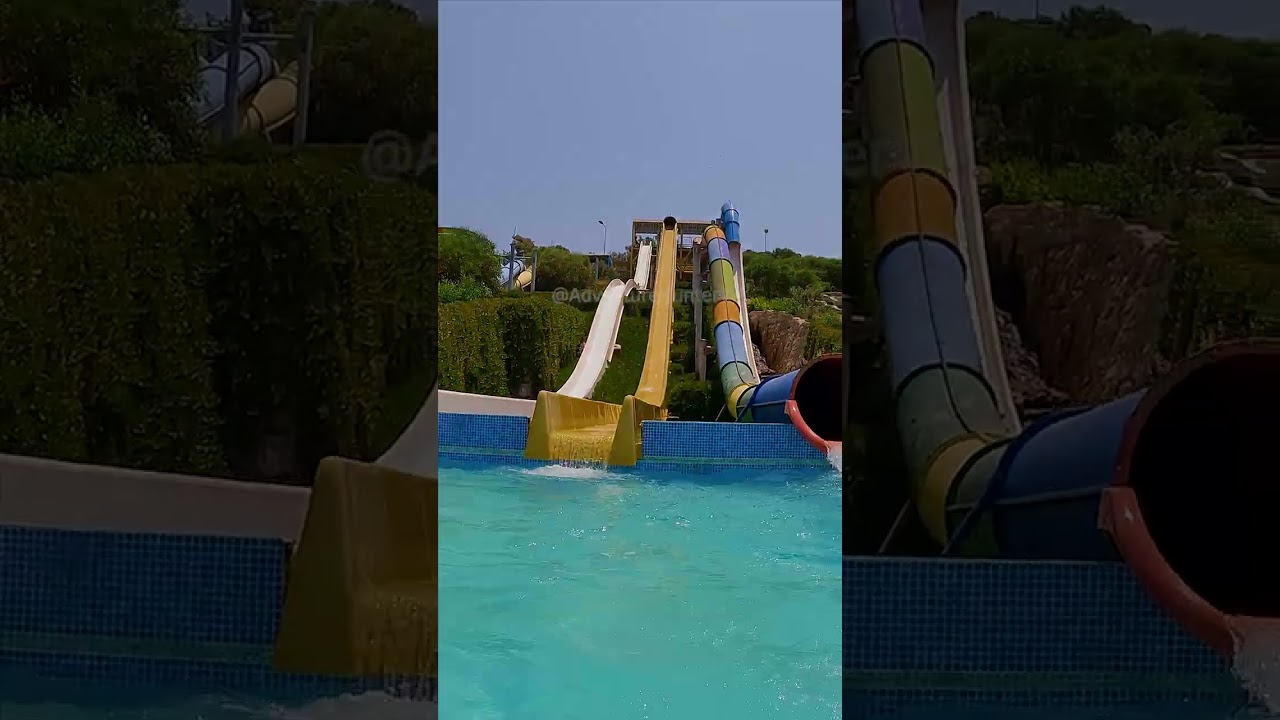 Kamikaze Yellow Slide at Bodrum Waterpark, Turkey (TĂŒrkiye) #shorts