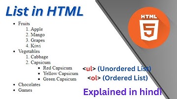 HTML List | Ordered List | Unordered List |  Web Development for Beginners In Hindi| ol li & ul tag