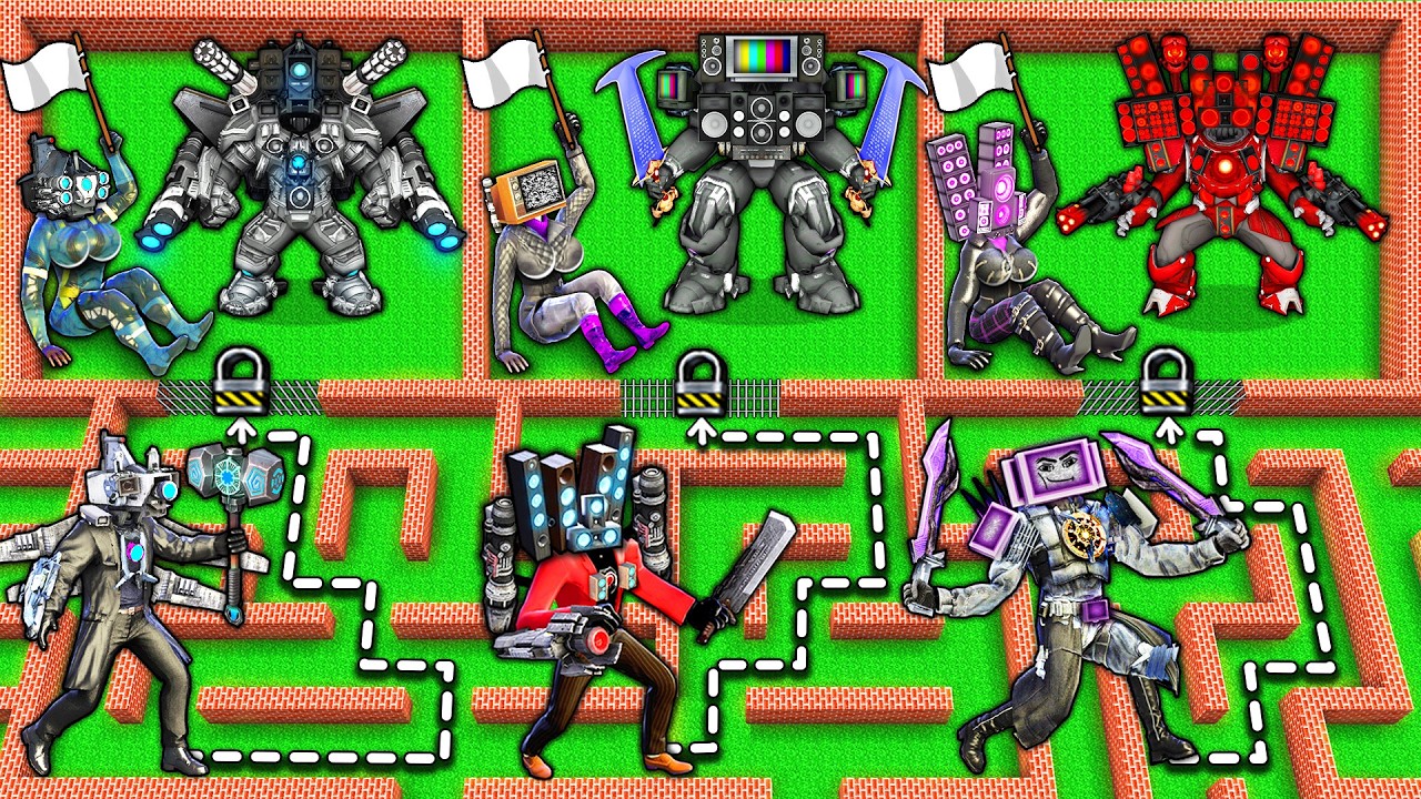 CHOOSE the RIGHT TV WOMAN to SAVE in SURVIVAL MAZE of UPGRADED TV MAN TITAN in MINECRAFT animation