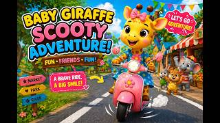 Baby Giraffe’s First Scooty Ride🛵Cute &amp; Funny Kids Adventure Song🦒#kidschannel #kidssongs