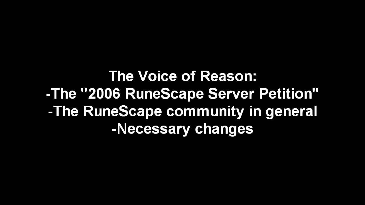 The Voice of Reason - My opinion on the Pre-EoC RuneScape Petition
