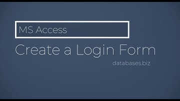 MS Access - Create a Login Form