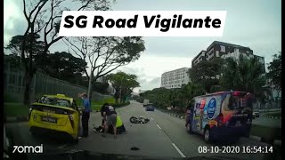 8oct2020 rider was hit by white van turning out from gambas crescent, then the taxi