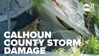 Fallen trees damage powerlines, structures in Calhoun County