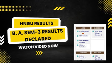 B. A. SEM-3 Results Declared | HNGU Results declared