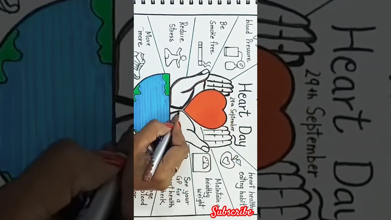 World Heart Day poster❤️😀 / Stay Fit Stay Healthy chart  