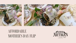 Thrifted Teacup Upcycle with IOD Transfers | DIY Gift Ideas