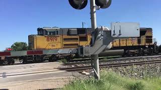 UP 6761 leads mega stack with 2 SD70Ms trailing and an SD70ACE MID DPU!