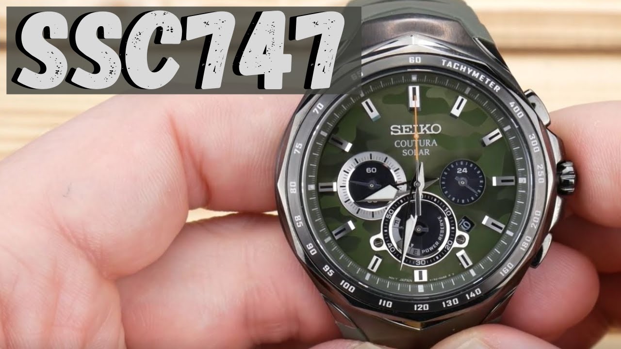 Seiko SSC747 I An Odd Solar Chronograph With a Camouflage Dial - YouTube