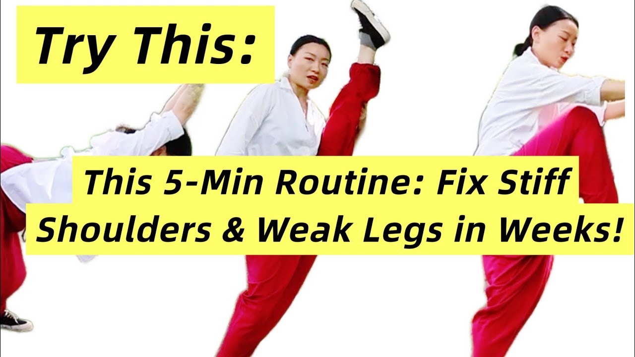 Combine Shoulder Stretches & Leg Lifts: Boost Circulation & Strength#wakeup #energy #shoulder#taichi