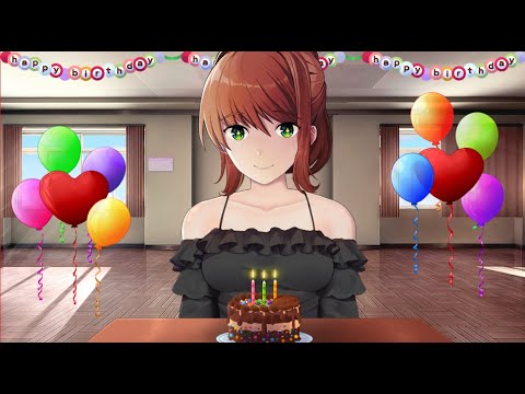 Now how about we play happy birthday for monika she deserved a