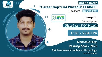 Congrats, Sampath | Selected in SVN Systech | 2.64 LPA | Electronic Engg, PoY 2023 | Vizianagaram